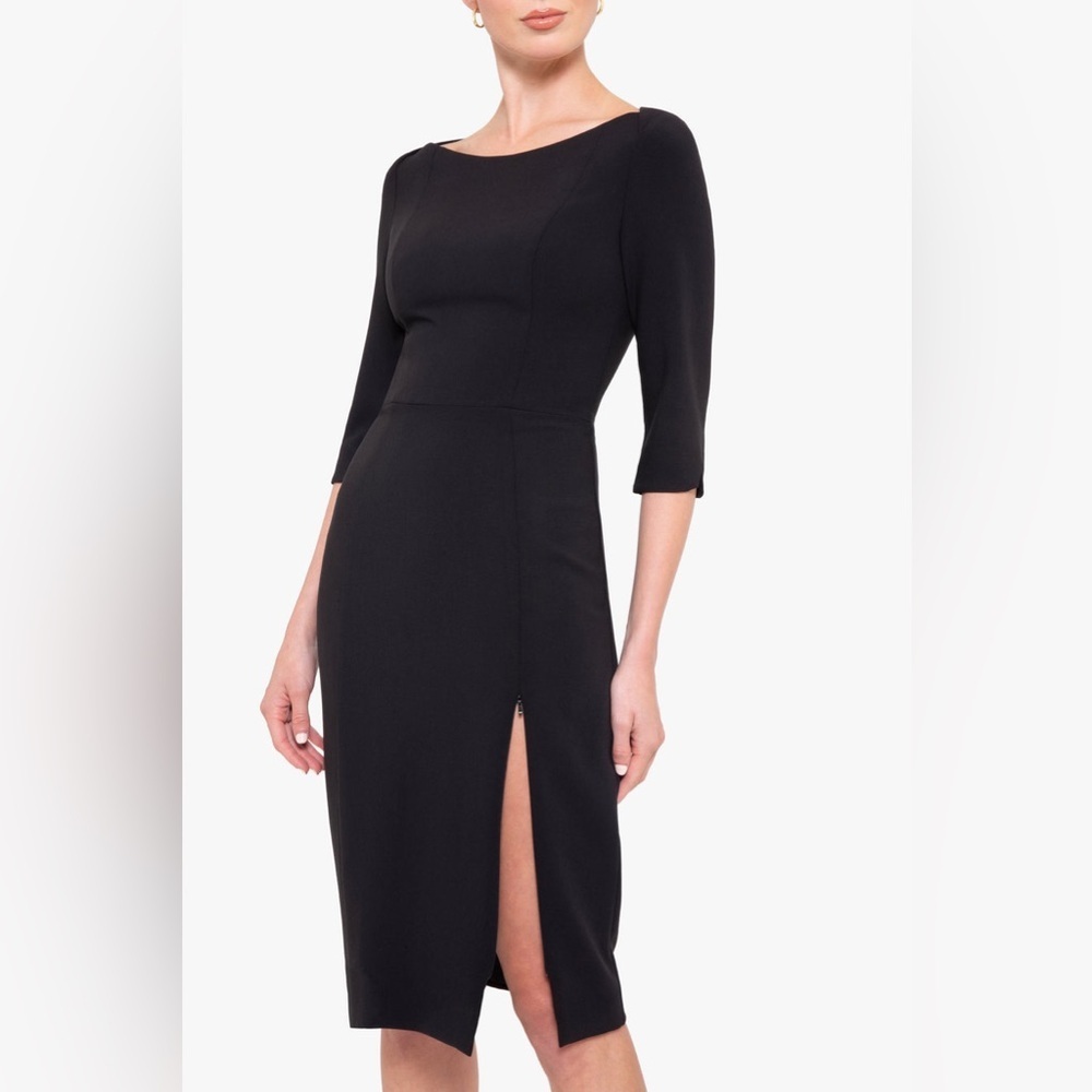 Black Halo Red Marissa Sheath Dress with Front Zipper Slit Size 4